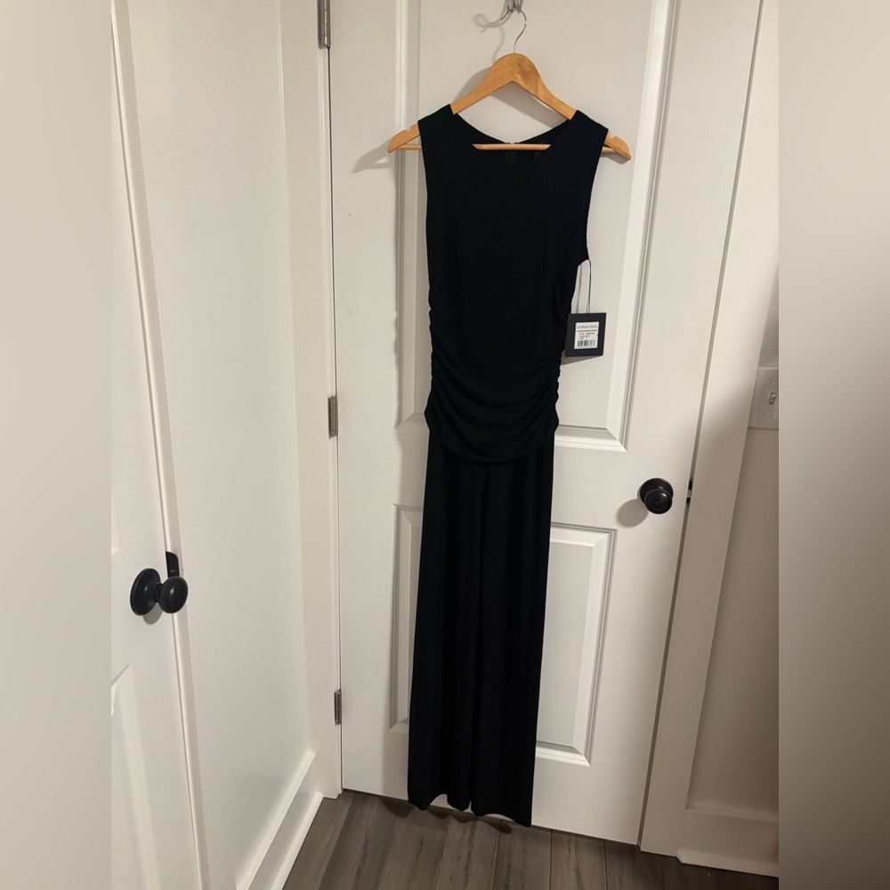NWT NORMA KAMALI Black Shirred Waist Sleeveless Jumpsuit Size Small - Picture 6 of 14